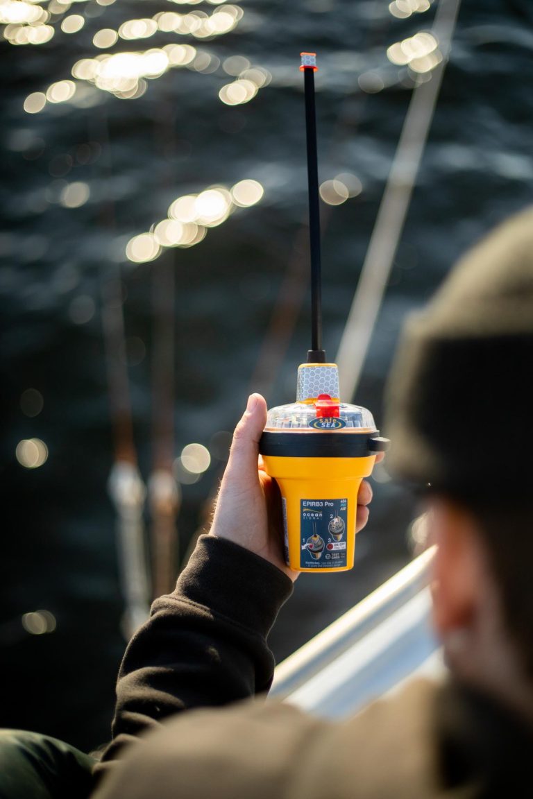 Dependable Safesea EPIRB3 AIS Emergency Position Indicating Radio Beacon installed on a SOLAS vessel for maritime distress signaling