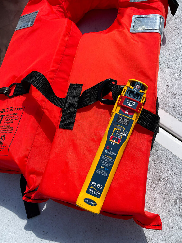 Ocean Signal rescueME PLB3 the first AIS Personal Locator Beacon mounted on foam life jacket