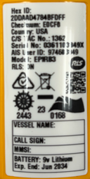 EPIRB1/2/3_Serial Number Label_Free Battery Replacement Program/Promotion in Europe_2026