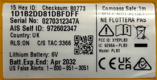 PLB3_Serial Number Label_Free Battery Replacement Program/Promotion in Europe_2026